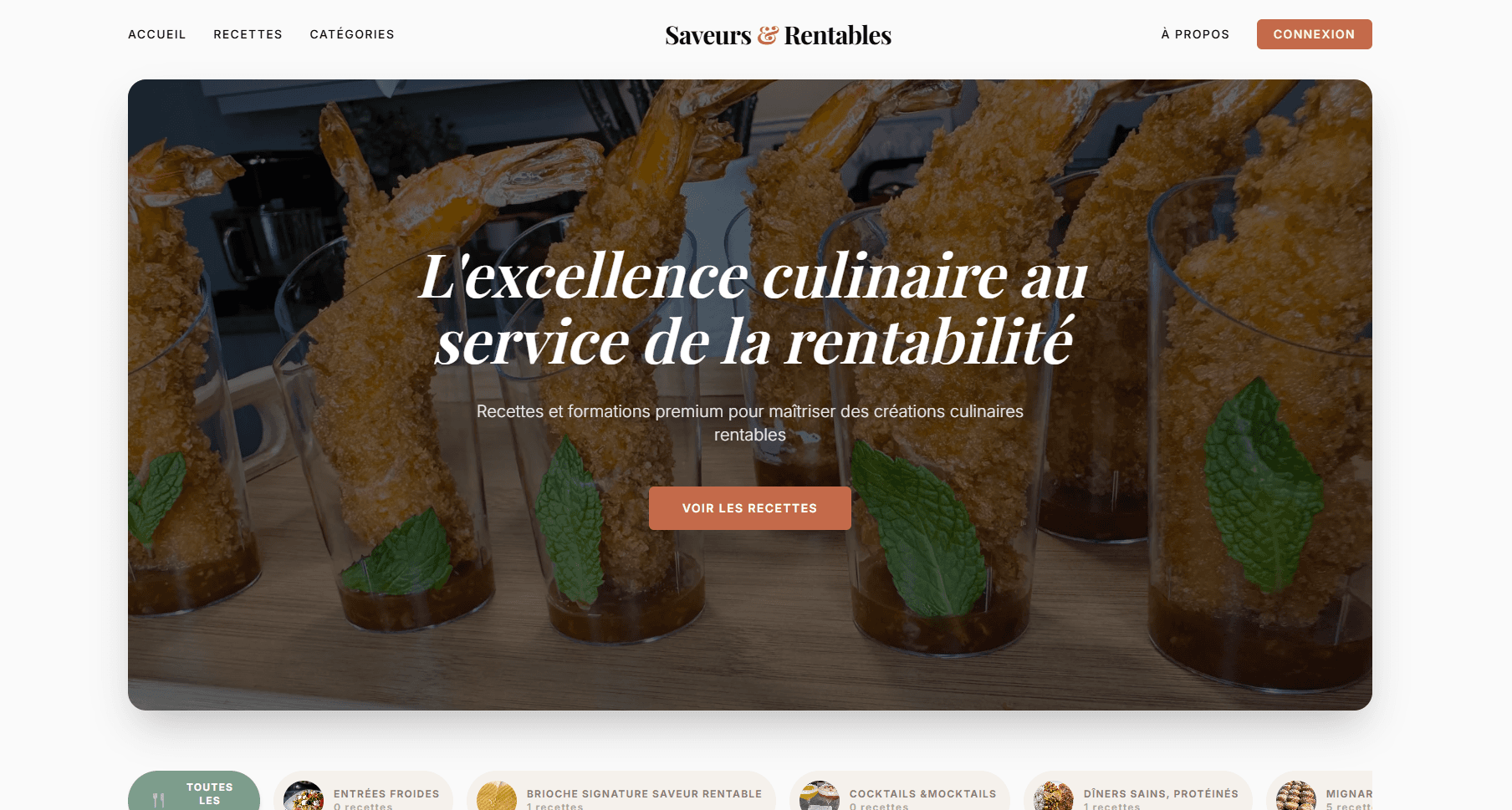 Création d'une plateforme culinaire avec espace membre premium